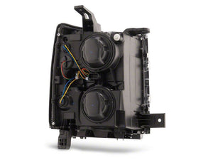 Raxiom 14-15 Chevrolet Silverado 1500 OE Projector Headlights/Chrome Trim- Black- Clear Lens