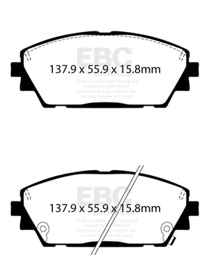 EBC 2019+ Mazda 3 (BP) 2.5L Greenstuff Front Brake Pads