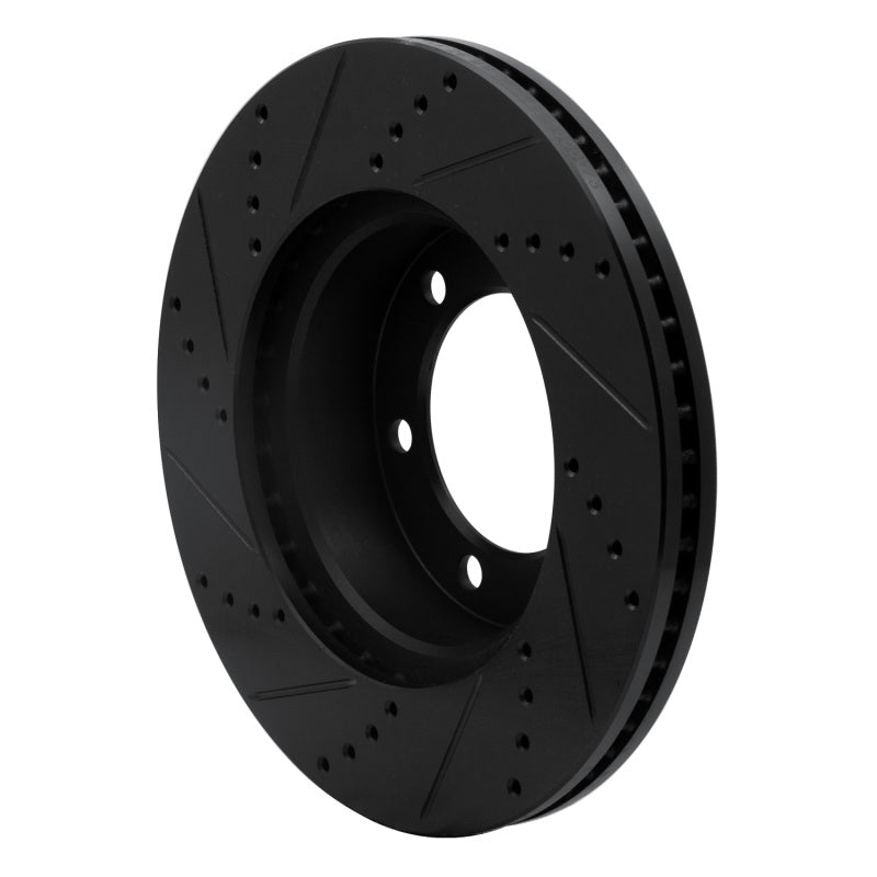 R1 00-07 Toyota SEQUOIA Front Right Drilled & Slotted Black Brake Rotor