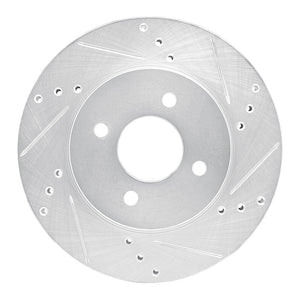 R1 11-25 Nissan March (Mexico) Front Right Drilled & Slotted Silver Brake Rotor