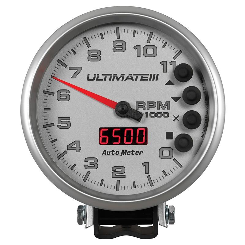 Autometer 5 inch Ultimate III Playback Tachometer 9000 RPM - Black