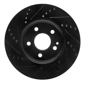 R1 06-11 Mercedes-Benz B200 Front Right Drilled & Slotted Black Brake Rotor