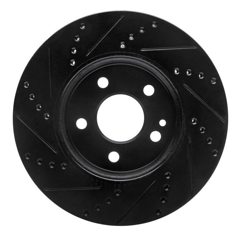R1 06-11 Mercedes-Benz B200 Front Right Drilled & Slotted Black Brake Rotor