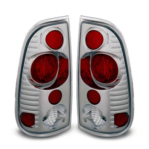 Raxiom 97-03 Ford F-150 Styleside Axial Series Version 2 Tail Lights- Chrome - Red/Clear Lens