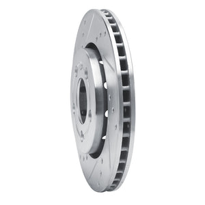 R1 00-06 Audi TT Quattro Rear Left Drilled & Slotted Silver Brake Rotor