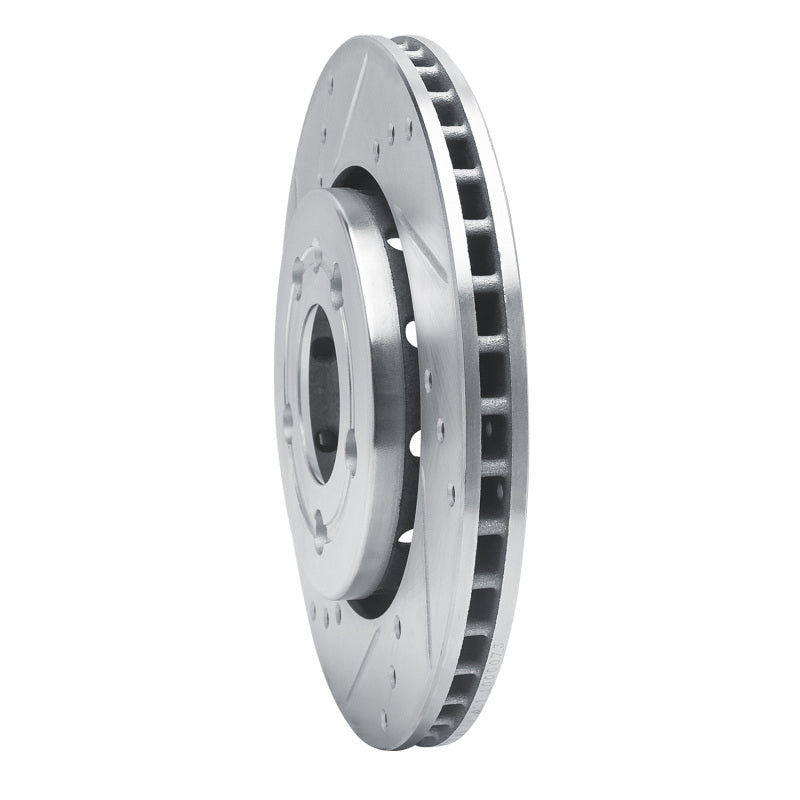 R1 00-06 Audi TT Quattro Rear Left Drilled & Slotted Silver Brake Rotor