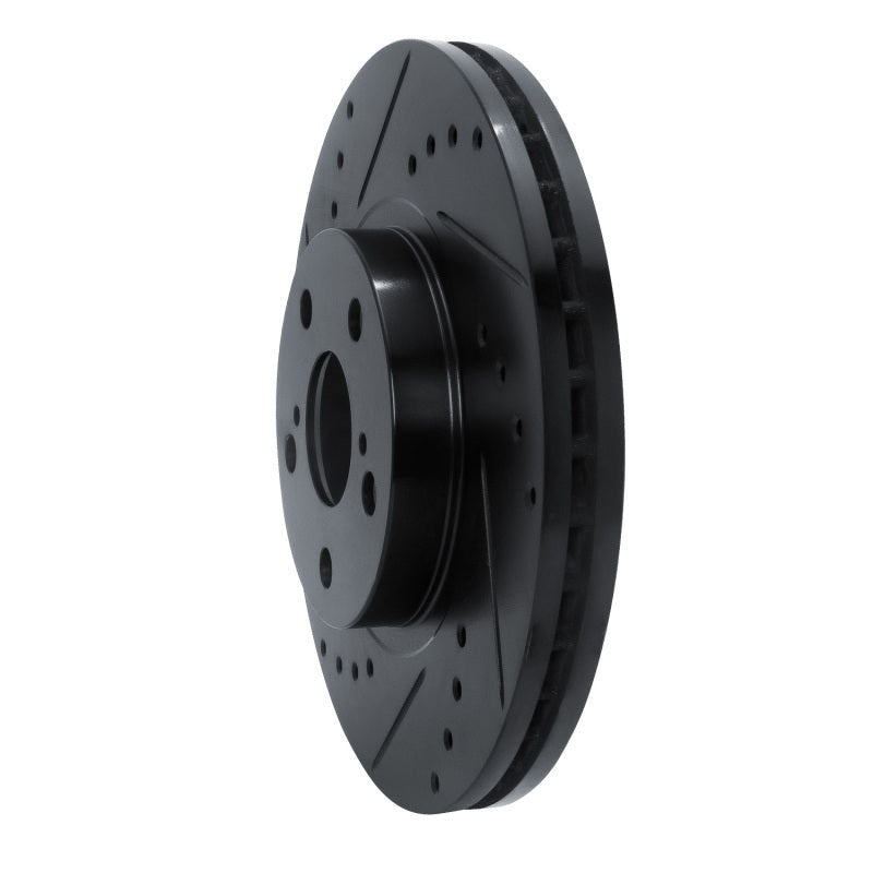R1 09-15 Toyota Corolla (Mexico) Front Left Drilled & Slotted Black Brake Rotor