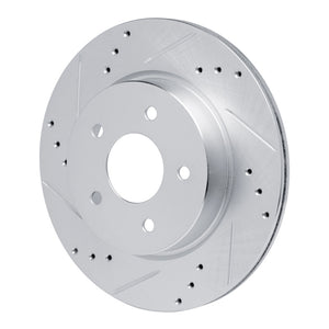 R1 17-25 Nissan Rogue Rear Left Drilled & Slotted Silver Brake Rotor