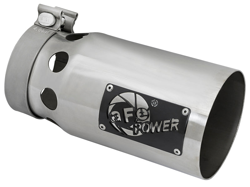 aFe Rebel XD Series Universal Exhaust Tip 4 IN Inlet x 5 IN Outlet x 10 IN L- Polished Tip