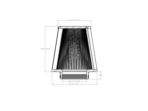 aFe Magnum FORCE Intake Rplacmnt Filter D2 Dura-Dry 4in Fx(9x7-1/2)in Bx(6-3/4x5-1/2)in Tx7-1/2in H