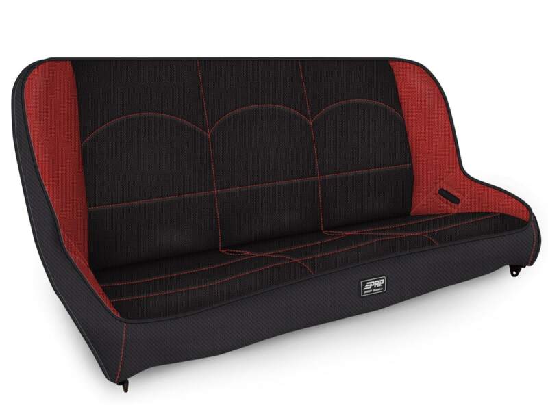 PRP Jeep CJ7/YJ Low Back Rear Bench - Black/Red