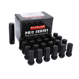 Raceline 12x1.50mm XL Spline Black Lug Nuts (Set of 24)