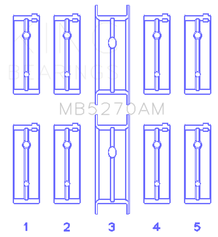 King Chrysler 148/148 Turbo DOHC 16V / Jeep 148 DOHC 16V (Size +1.0mm) Main Bearing Set