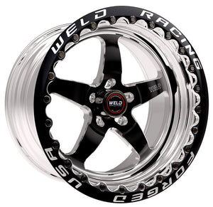 Weld S71 17x10.5 / 5x4.5 BP / 5.7in. BS Black Wheel (High Pad) - Black Single Beadlock MT