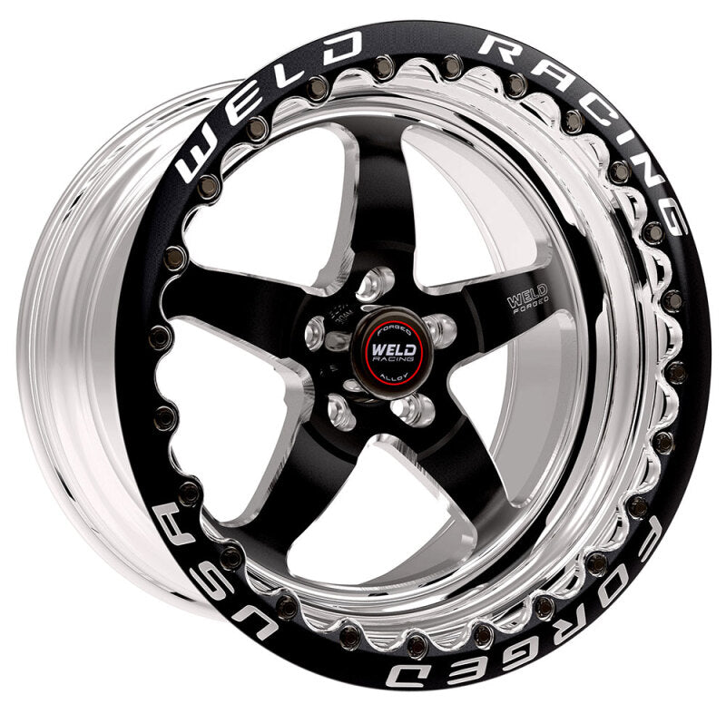 Weld S71 17x10.5 / 5x4.5 BP / 5.7in. BS Black Wheel (High Pad) - Black Single Beadlock MT