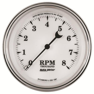 AutoMeter Gauge Quad 5in. 0 Ohm(e) to 90 Ohm(f)Elec Old Tyme White II