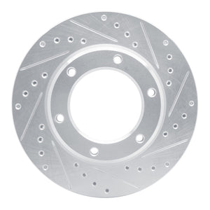 R1 90-92 Toyota Land Cruiser Front Right Drilled & Slotted Silver Brake Rotor