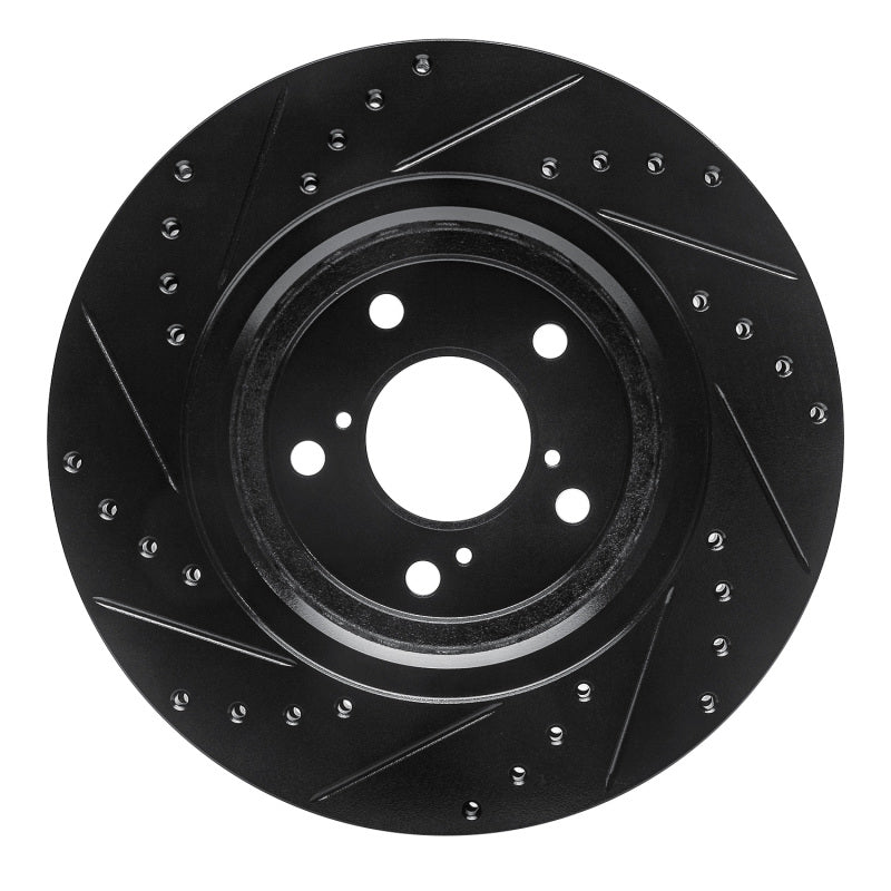 R1 15-25 Acura MDX Front Right Drilled & Slotted Black Brake Rotor