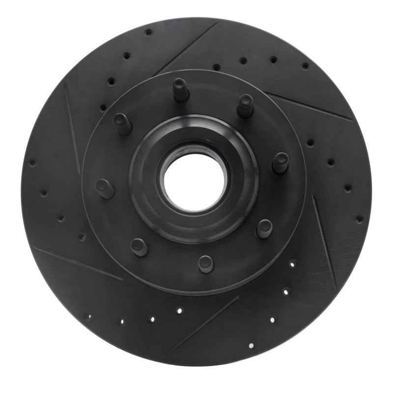 R1 11-25 Ford F-250 2WD (Super Duty) Front Left Drilled & Slotted Black Brake Rotor