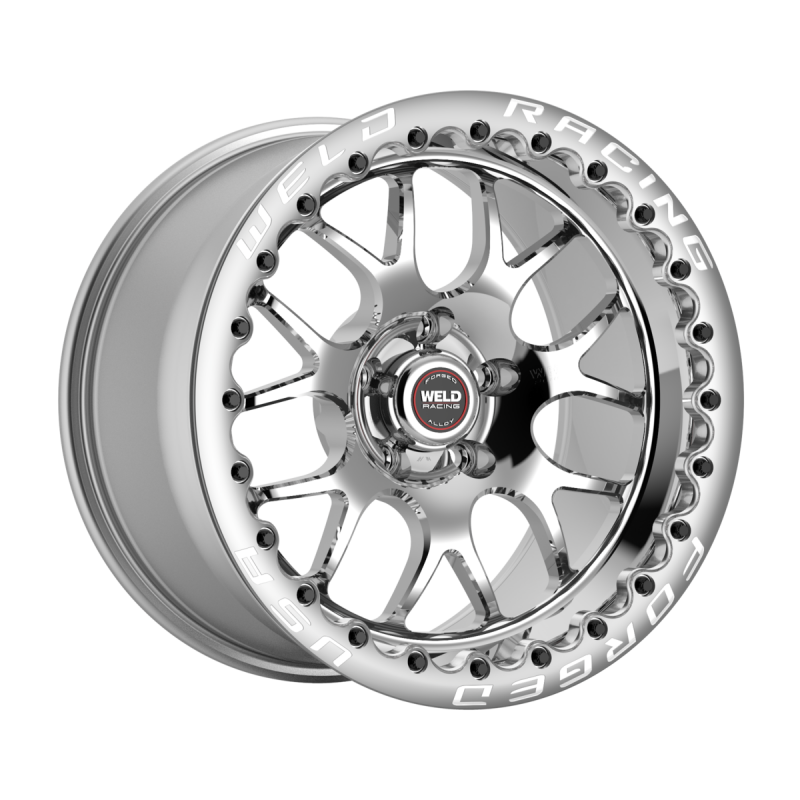 Weld S77 Beadlock 15x10/5x120.65/7.5 BS/3.18 HB-Polished Center-Polished Shell-Black SBL MT Wheel