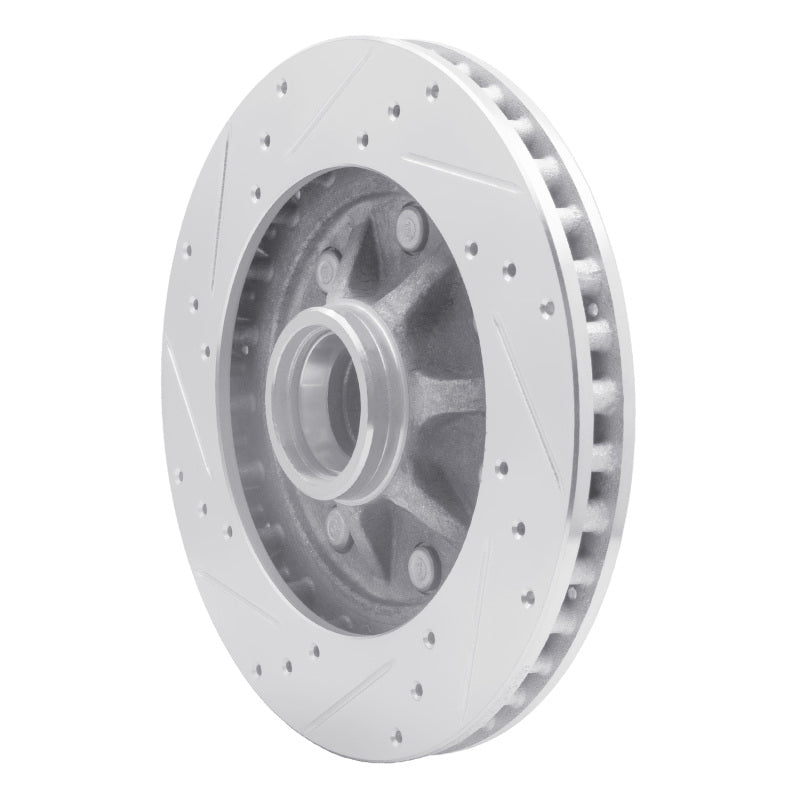 R1 97-02 Ford F-150 RWD Front Right Drilled & Slotted Silver Brake Rotor