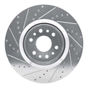 R1 21-25 Jeep Grand Wagoneer Front Right Drilled & Slotted Silver Brake Rotor
