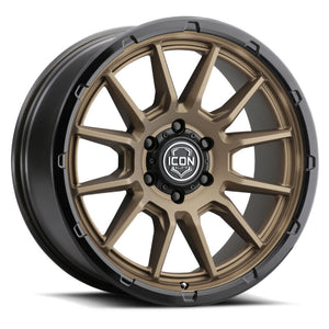 ICON Alloys Cajon 20x9 / 5x5 / -12mm / 4.5in BS Satin Bronze Wheel w/ GB Lip