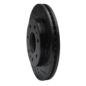 R1 09-09 Ford F-150 RWD Front Right Drilled & Slotted Black Brake Rotor