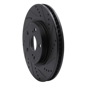 R1 05-15 Volkswagen BORA (Mexico) Front Right Drilled & Slotted Black Brake Rotor
