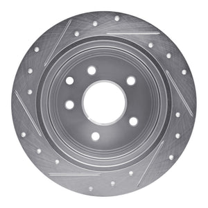 R1 02-25 Nissan Maxima Rear Right Drilled & Slotted Silver Brake Rotor
