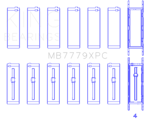 King Engine Bearings BMW B58B30A Coated Performance Main Bearing Set - Size STD
