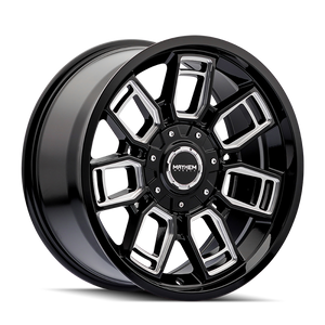 Mayhem 8118 Ordinance 20x9 / 5x127/139.7 BP / 87.1mm Hub Gloss Black Wheel w/ Milled Spokes