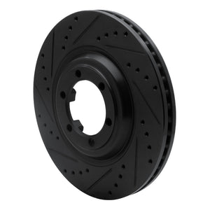 R1 12-18 Chevrolet Colorado Front Left Drilled & Slotted Black Brake Rotor
