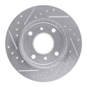 R1 89-96 Nissan 240SX Front Right Drilled & Slotted Silver Brake Rotor