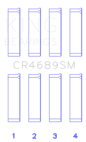 King Engine Bearings Subaru FB20 Housing Bore +.003in (Size 0.05) Connecting Rod Bearing Set