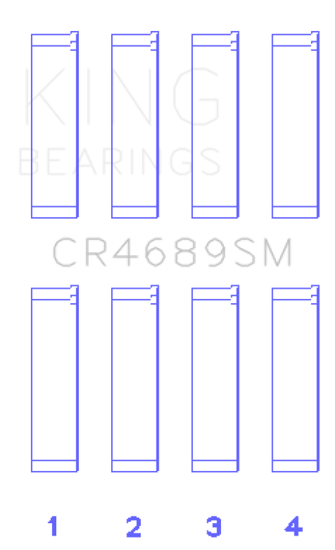 King Engine Bearings Subaru FB20 Housing Bore +.003in (Size 0.05) Connecting Rod Bearing Set