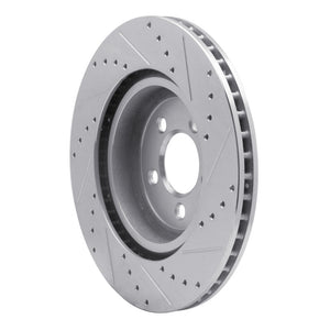 R1 05-23 Chrysler 300 Front Left Drilled & Slotted Silver Brake Rotor