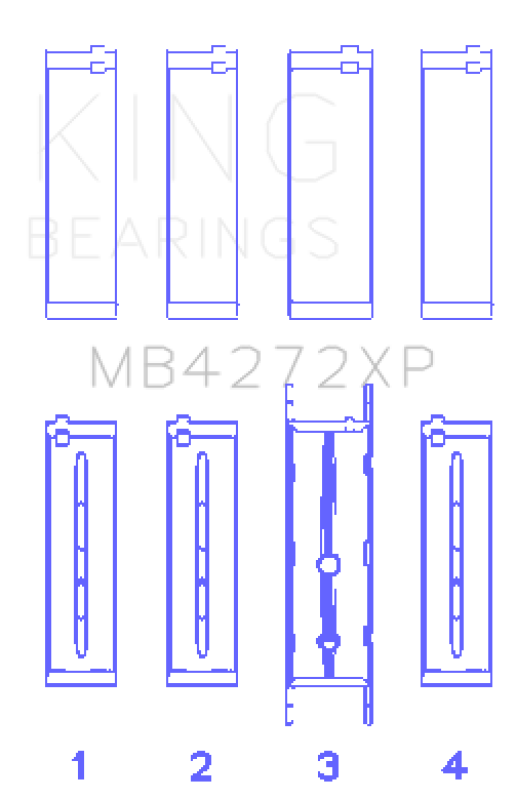 King Engine Bearings Holden Alloytec 175/190 (Size +.026mm) Main Bearing Set