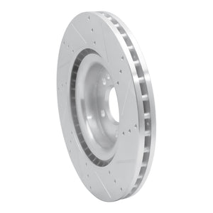 R1 12-19 Mercedes-Benz GLE300D Front Left Drilled & Slotted Silver Brake Rotor