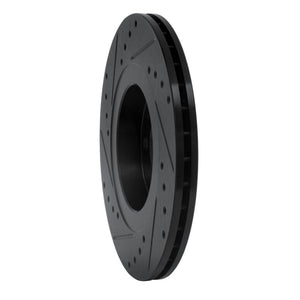 R1 98-15 Volkswagen Beetle Front Right Drilled & Slotted Black Brake Rotor