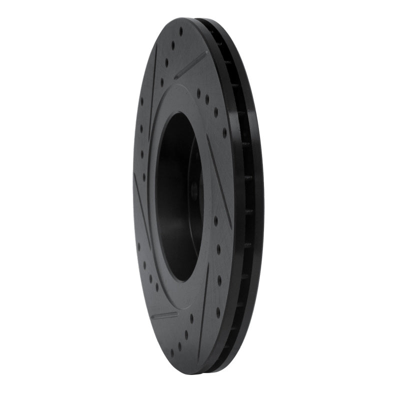 R1 98-15 Volkswagen Beetle Front Right Drilled & Slotted Black Brake Rotor