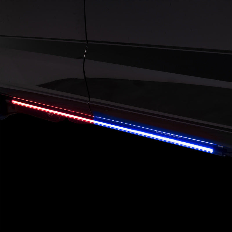 Putco 11-23 Dodge Durango Blade Rocker Kits Sideliners - Red/Blue w/ White Override