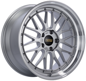 BBS LM 18x8.5 5x112 ET35 Diamond Silver Center Diamond Cut Lip Wheel - 82mm PFS Required