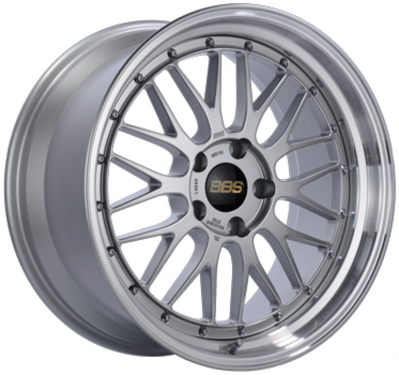 BBS LM 18x8 5x112 ET45 Diamond Silver Center / Diamond Cut Lip Wheel PFS/Clip Required