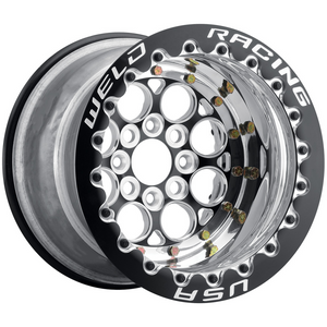 Weld Magnum Import 13x9/4x100/5 BS/2.25 HB - Polished Center - Polished Shell - Black SBL Wheel