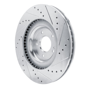 R1 19-22 Hyundai Veloster N Front Left Drilled & Slotted Silver Brake Rotor