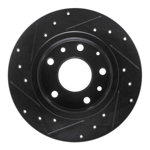 R1 14-25 Mazda 3 Rear Right Drilled & Slotted Black Brake Rotor