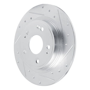 R1 22-25 Acura Integra Rear Right Drilled & Slotted Silver Brake Rotor