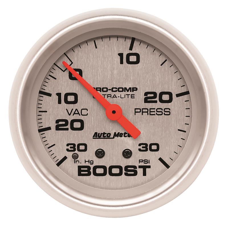 Autometer Ultra-Lite 66.7mm Short Sweep Electronic 30 IN Hg / 30 PSI Vacuum/Boost Gauge