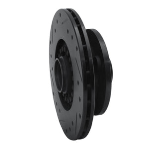 R1 84-85 Mazda RX-7 Front Right Drilled & Slotted Black Brake Rotor